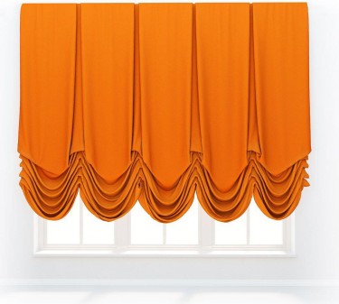 Австрийская штора «Кортин», ткань вельвет терракотовый