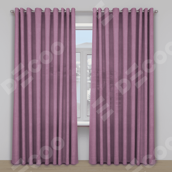 Шторы 2 шт, вельвет, цвет лиловый, от 40 см