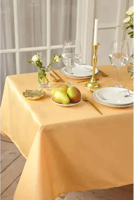 Скатерть Этель Cozy 150*220 +/-3см, цв.бежевый, пл. 192 г/м2, хл с ВГМО