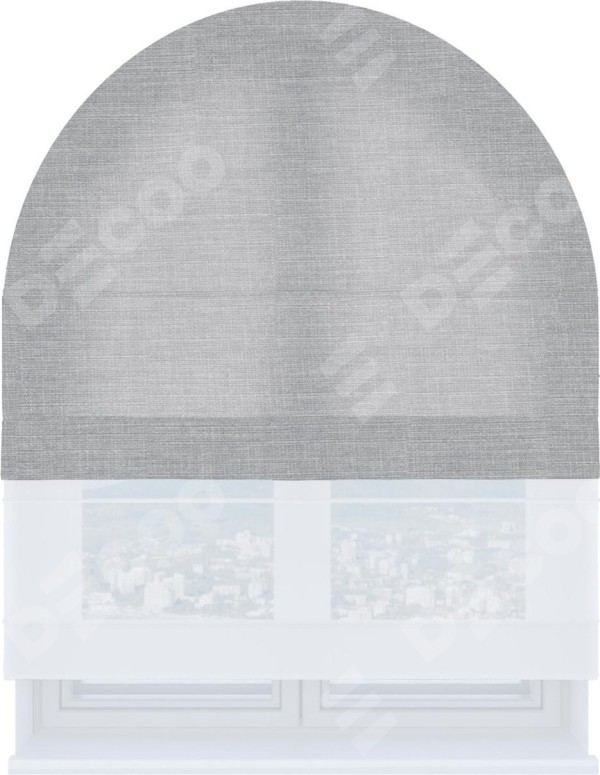 Римская штора «Кортин» день-ночь для арочного проёма, ткань лён серый