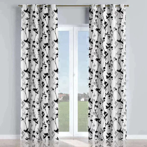 Комплект штор на люверсах «Цветочный силуэт»