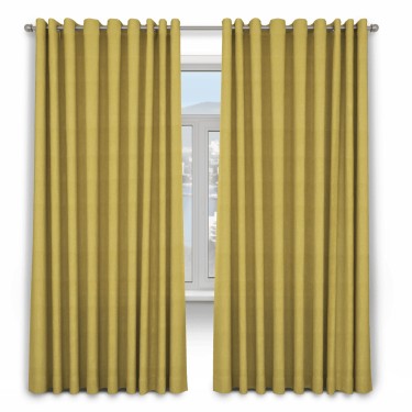 Шторы на люверсах ткань твид блэкаут, пыльная горчица