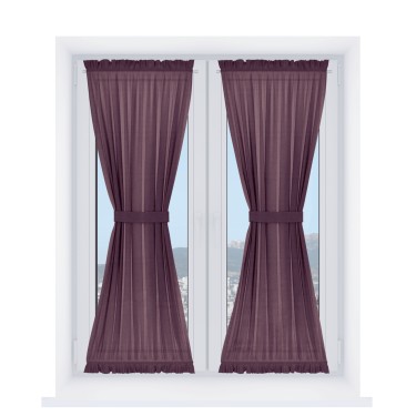 Штора песочные часы «Кортин», ткань лён фиолетовый