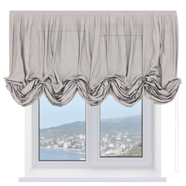 Австрийская штора «Cortin», лён кашемир натуральный беж