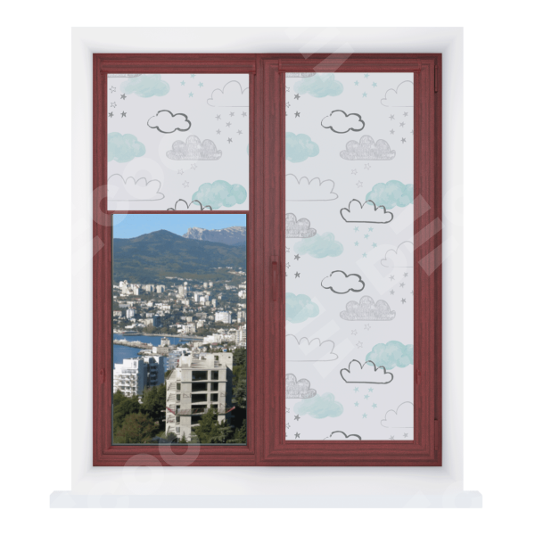 Рулонная штора Уни 2 с принтом Облака и звезды