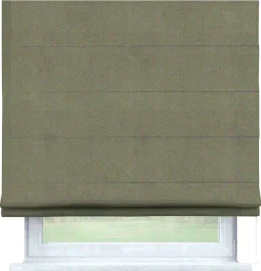 Римская штора «Кортин» для проема, ткань блэкаут однотонный, серо-коричневый