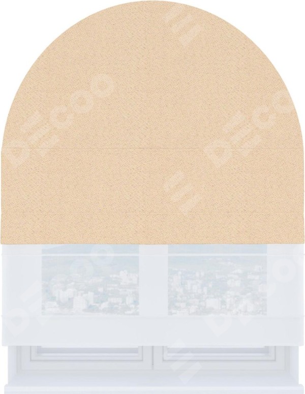 Римская штора «Кортин» день-ночь для арочного проёма, ткань блэкаут с блеском бежевый