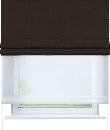 Римская штора «Кортин», лён димаут венге, день-ночь