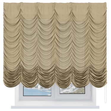 Французская штора «Кортин», лён бежевый