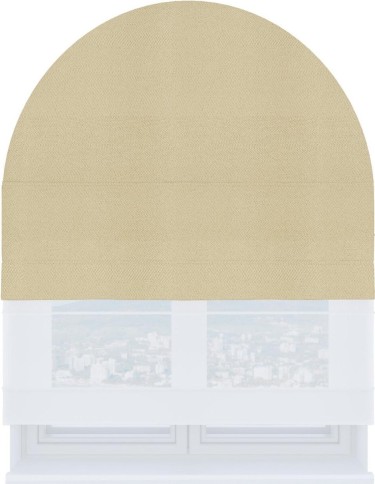 Римская штора «Кортин» день-ночь для арочного проёма, ткань блэкаут однотонный милано латте