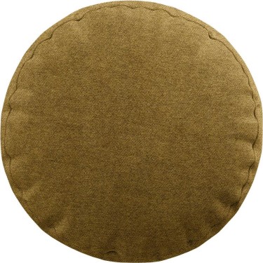 Подушка круглая «Кортин» твид блэкаут горчица