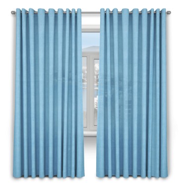 Комплект штор 2 шт, вельвет, цвет голубой, размер от 45 см