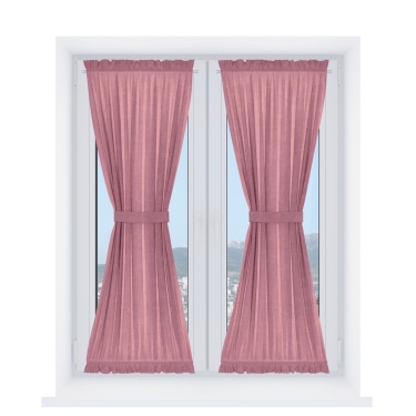 Штора песочные часы «Кортин» софт однотонный розовый