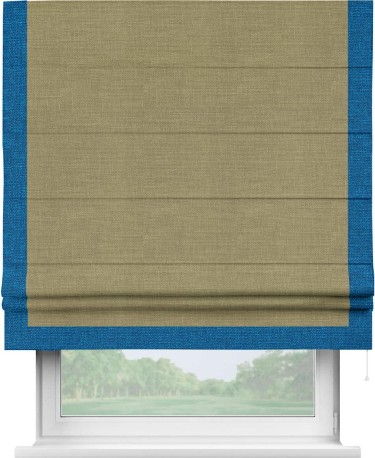 Римская штора «Кортин» с кантом Виктория, для проема, лён, цвет коричневый