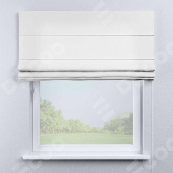 Римская штора «Кортин» для проема, ткань вельвет белый