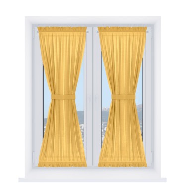 Штора песочные часы «Кортин» лён желтый