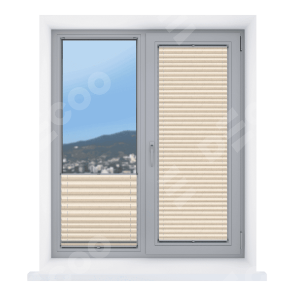 Штора плиссе ткань Краш FR сливочный