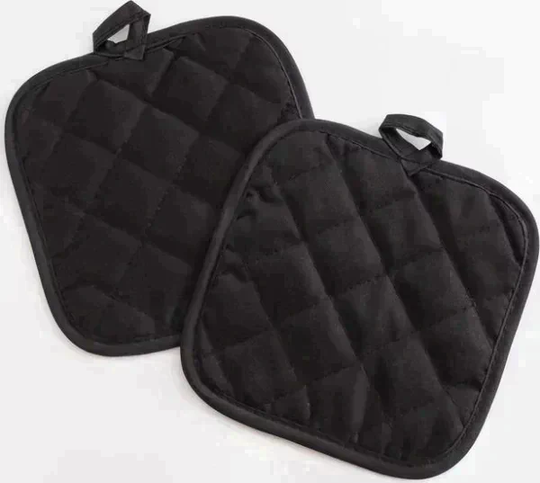 Кухонный набор (2 предмета) Доляна «Клетка», цвет белый, прихватка 17х17 см - 2 шт, 100% п/э